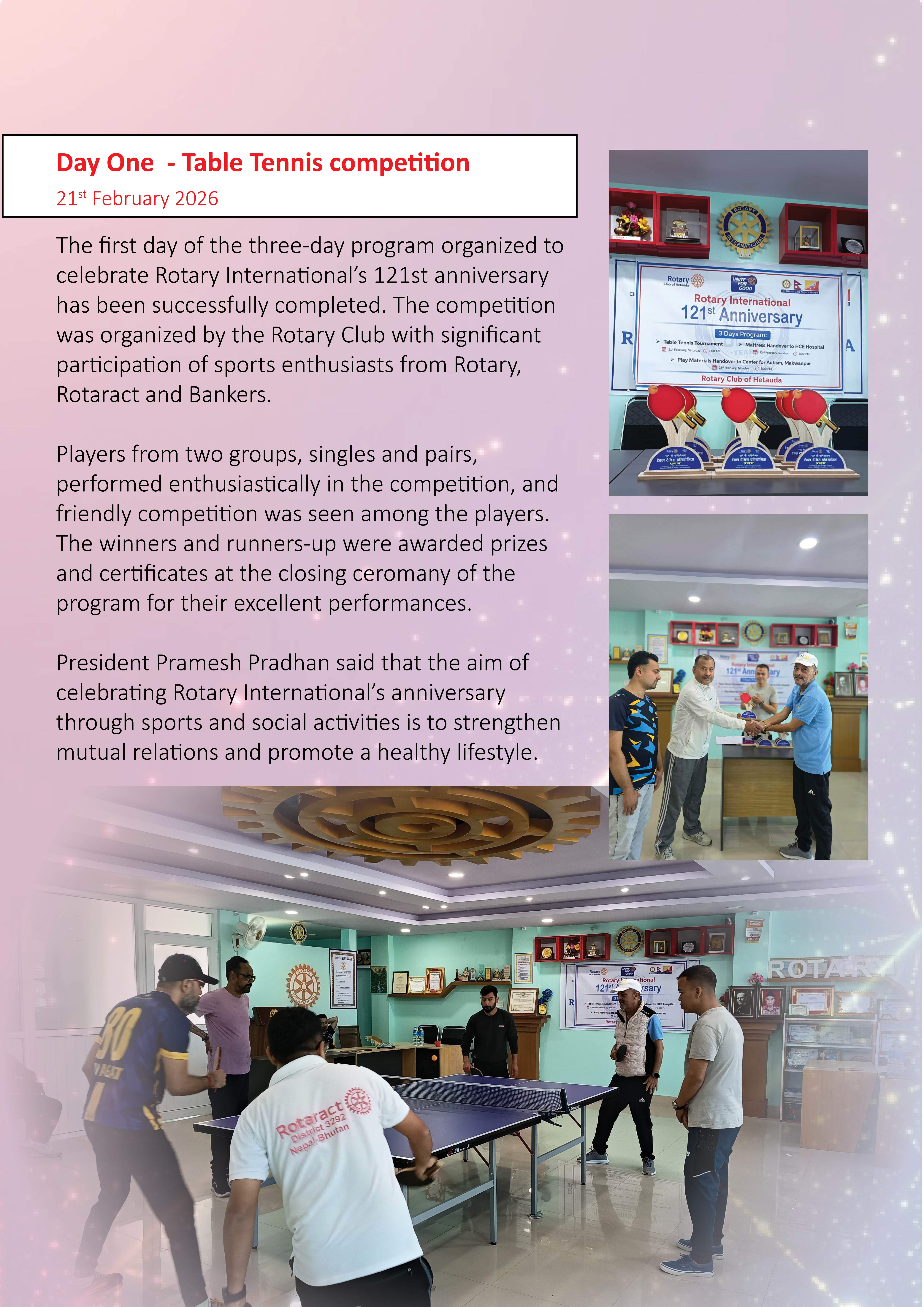 Table Tennis competition